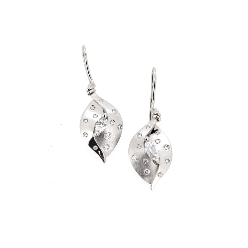 Marquise diamond "Leaf" pendants