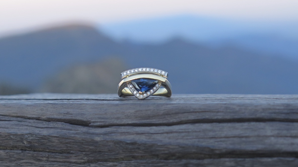 Fancy Australian Sapphire and Diamond Ring