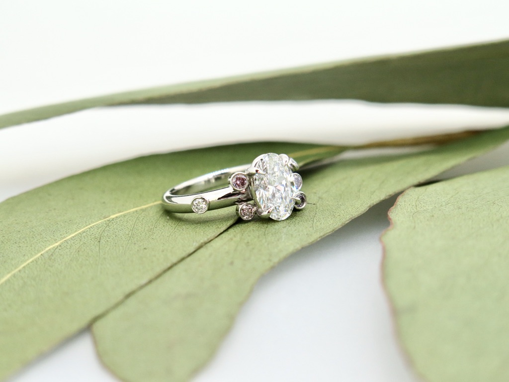 handmade platinum and Diamond engagement ring