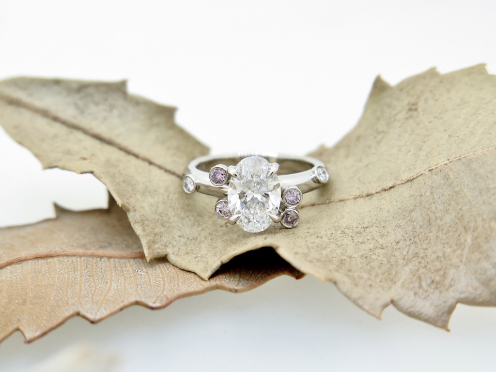 handmade platinum and Diamond engagement ring