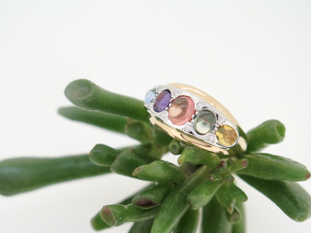 handmade 18ct yellow gold and platinum Sapphire signet ring