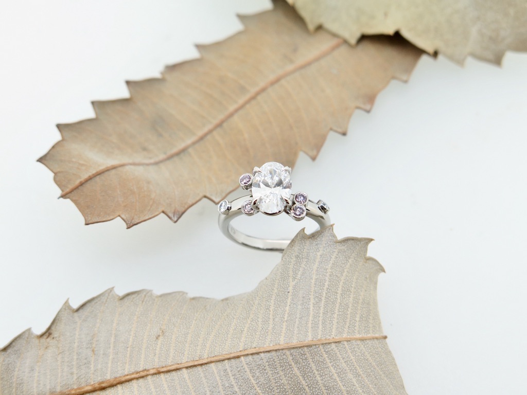 handmade platinum and Diamond engagement ring