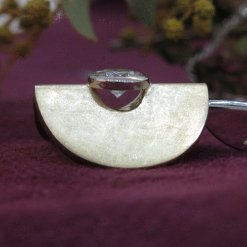 Handmade 18ct yellow gold, platinum and Diamond 'Meridian Moon' Pendant