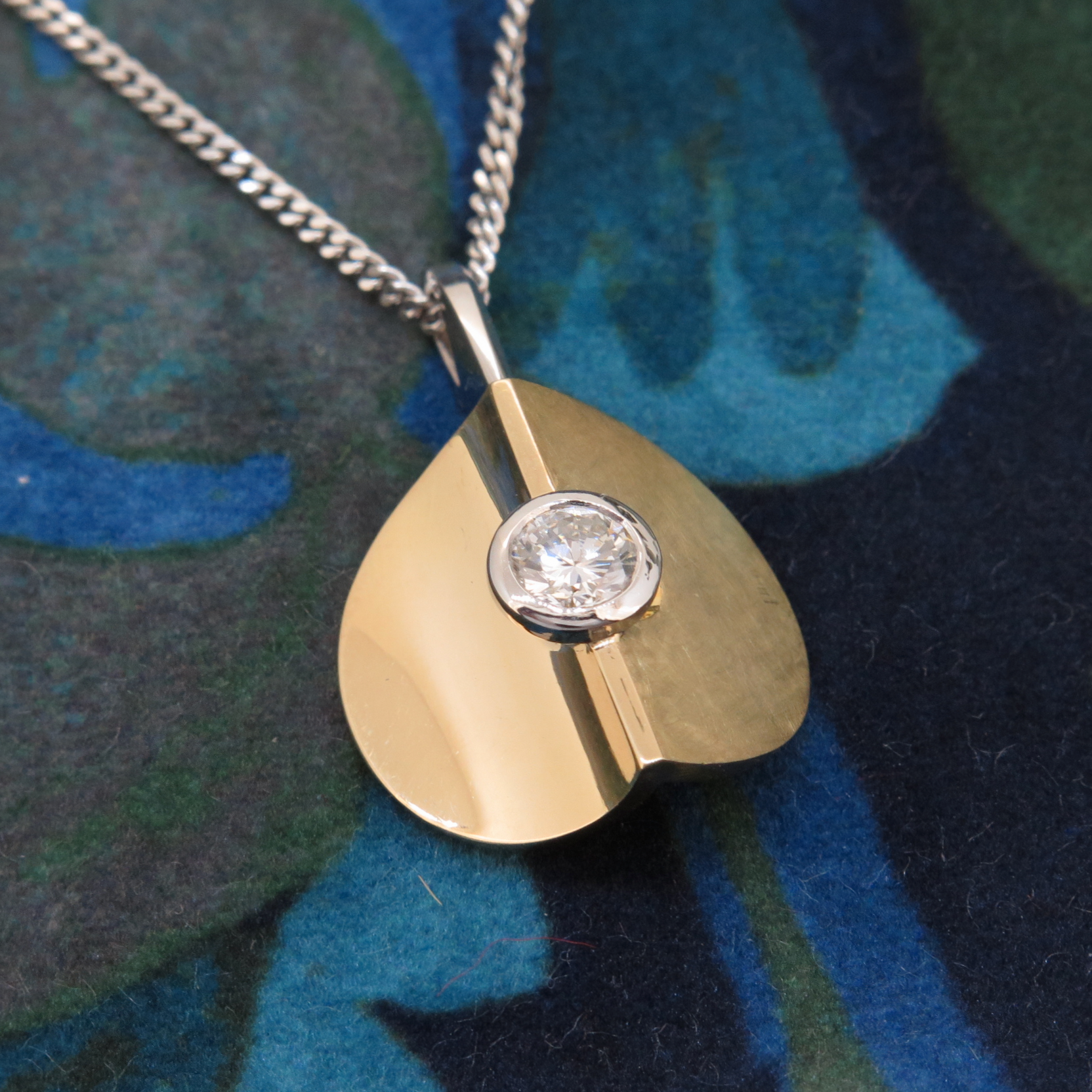 Handmade 18ct yellow gold, platinum and Diamond 'Meridian Moon' Pendant Handmade 18ct yellow gold, platinum and Diamond 'Meridian Moon' Pendant